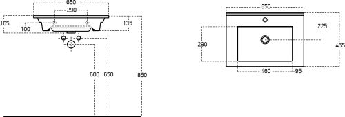 Мебельная раковина STWORKI Брамминг 65 9065-KL в Грозном